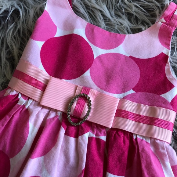 Girls Polka-Dot Bow Dress - Picture 3 of 5